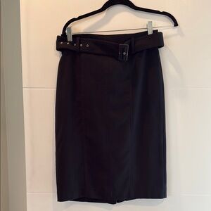 Ann Taylor Black Belted Skirt